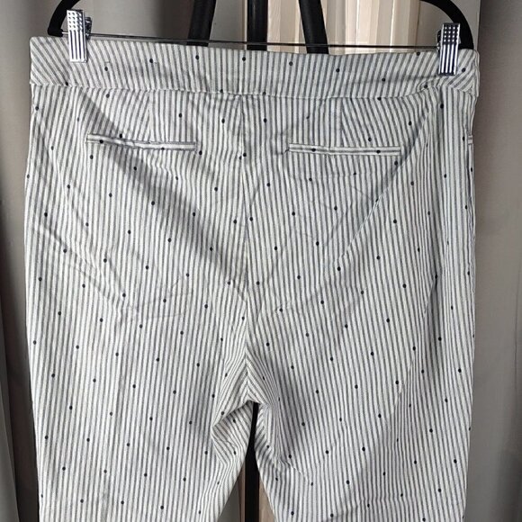 Chico's Womens Blue & White Striped, Polka Dot Cropped Pants Size 3R (16) - Picture 4 of 10